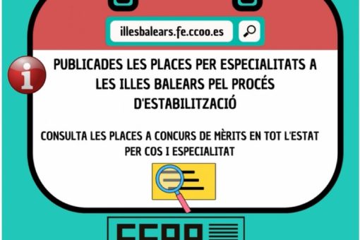 Publicades les places per especialitats que sortiran al procés d’estabilització a Balears
