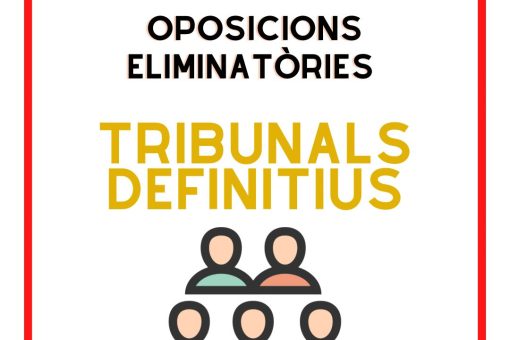 Publicada la llista definitiva dels tribunals de les oposicions ordinàries (taxa de reposició)