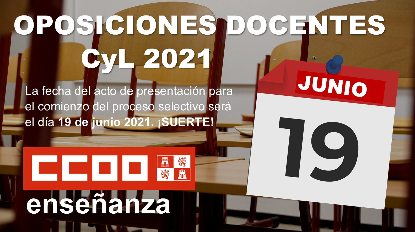 Oposiciones docentes 2020 CyL. Fecha de inicio de las pruebas  Sábado 19 de junio